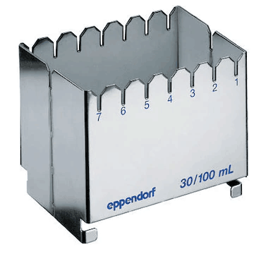 德國艾本德（Eppendorf）ReservoirRack,用于存放10mL、30mL和100mL試劑槽。最多可以放置7個試劑槽模塊或試劑槽